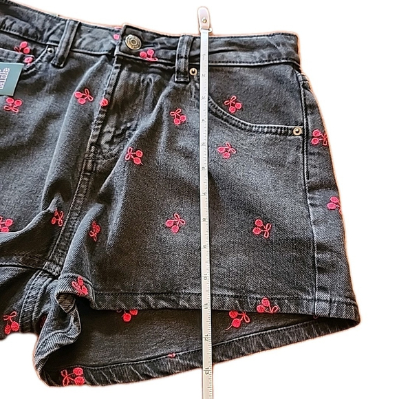 Wild fable black cherry Embroidered high rise shorts size 4/27 Stretch - Picture 6 of 7